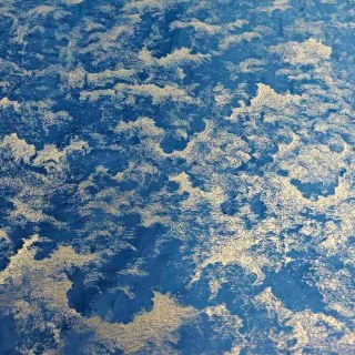 Enigma Sheen Azure Blue Gilded Velvet Curtains