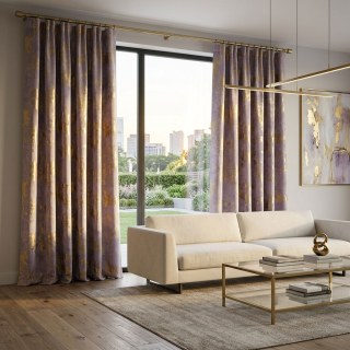 Enigma Sheen Purple Lavender Gilded Velvet Curtain