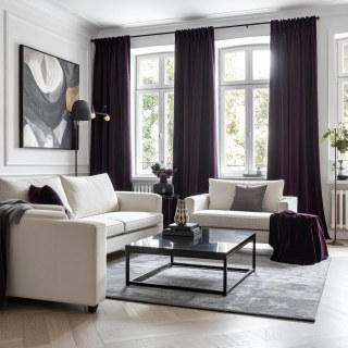 Fine Purple Lavender Velvet Curtain Drapes