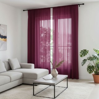 Soft Breeze Burgundy Wine Red Chiffon Sheer Curtain 2