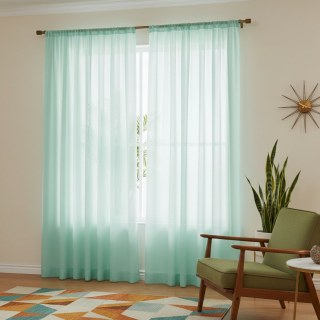Soft Breeze Mint Green Chiffon Sheer Curtain 2