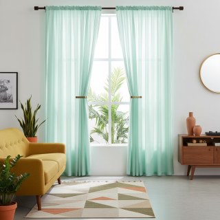 Soft Breeze Mint Green Chiffon Sheer Curtain 3