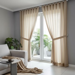 Soft Breeze Mocha Chiffon Sheer Curtain 3