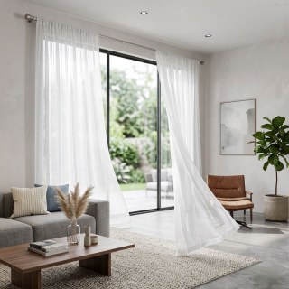 Twinkling Stars Glittering Striped White Sheer Curtain 3