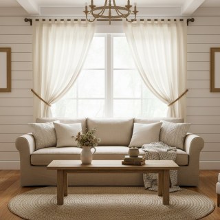 Cotton Club Cream Semi Sheer Curtain 3