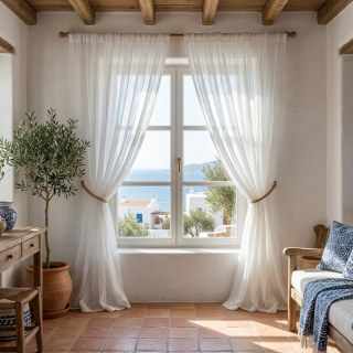 Ethereal Crinkle Crushed Rippling White Sheer Curtain 4