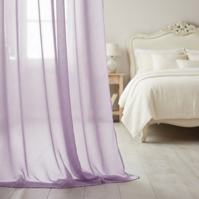Luxe Lavender Purple Sheer Curtain 1