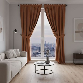 Matte Majesty Terracotta Burnt Orange 100% Blackout Velvet Curtains 3