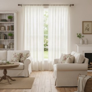 Mermaid Fishnet Textured Heavy White Semi Sheer Curtain