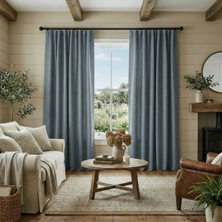Pine Valley Denim Blue Blackout Curtain Drapes 2
