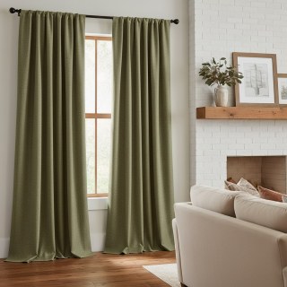 Regent Linen Style Olive Green Curtain Drapes 2