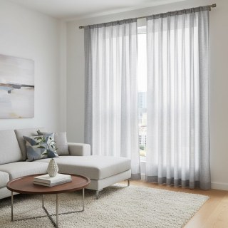 The Bright Side Light Gray Heavy Sheer Curtain 2