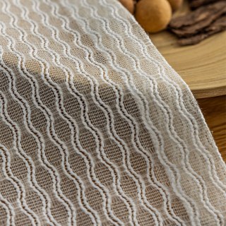 Wave Some Magic Oatmeal Net Trellis Heavy Sheer Curtain 8